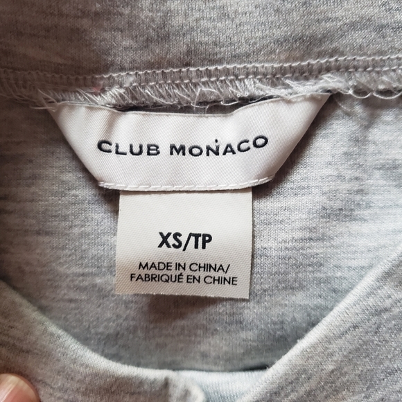 Club Monaco women's light grey high low oversized sweatshirt size XS - Picture 4 of 11
